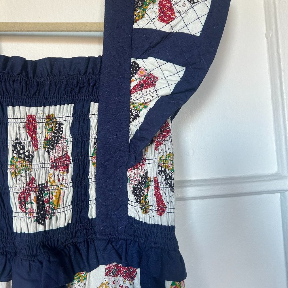 NWT SEA NY Pippin Patchwork Smocked Apron Dress - Picture 4 of 9